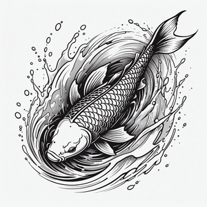 AI Generated koi fish tattoo