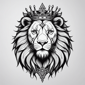 AI-Generated King Lion Tattoo