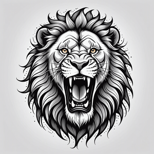 AI-Generated Lion Roaring Tattoo